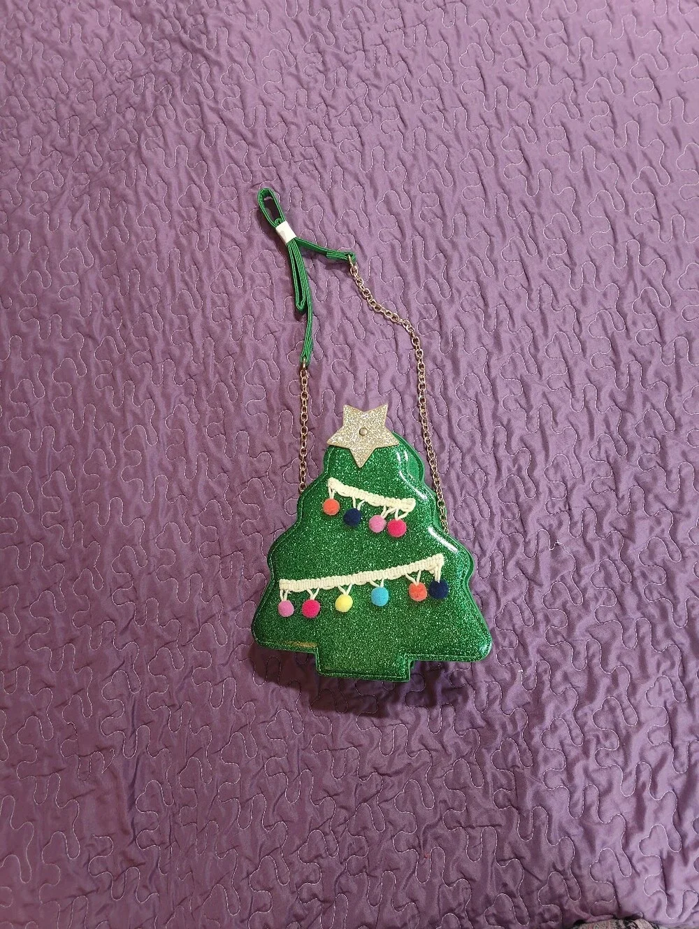 Olivia Miller Glitter Christmas Tree Crossbody Bag